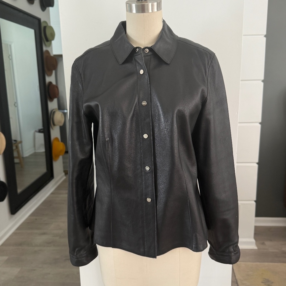 Sienna Studio Women's Black 100% Leather Jacket, Size Medium